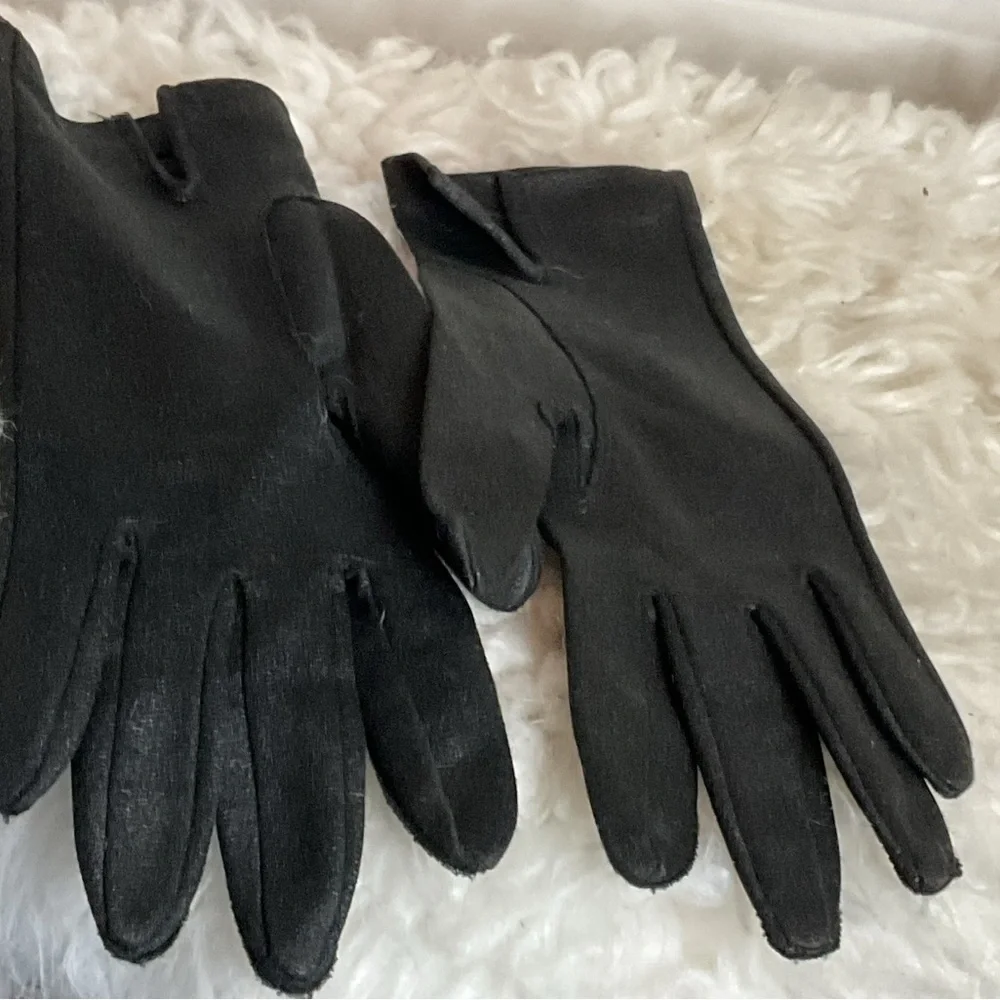 Vintage black glittery gloves 7.5